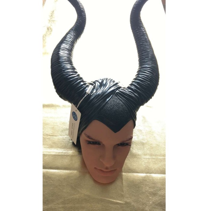 BAROKAH GAMIS topeng halloween latex wanita maleficent party devil demon horn mask