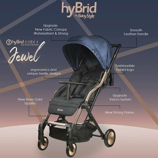 Hybrid Stroller Cabi Stacy Navy Rose Gold (+seat liner)