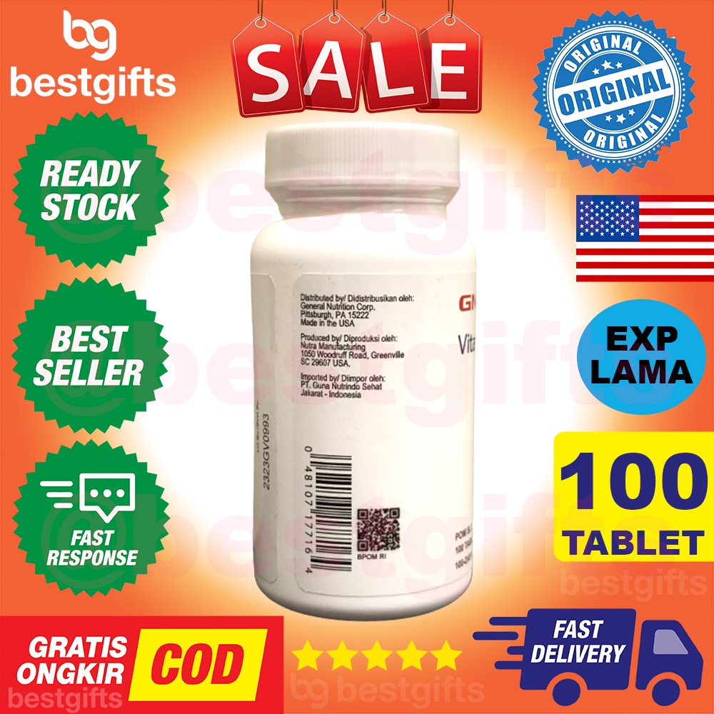 GNC VITAMIN B12 VIT B 12 COMPLEX KOMPLEKS 500 MG PEMBENTUKAN SEL DARAH MERAH FUNGSI SARAF ANEMIA 100 TABLET