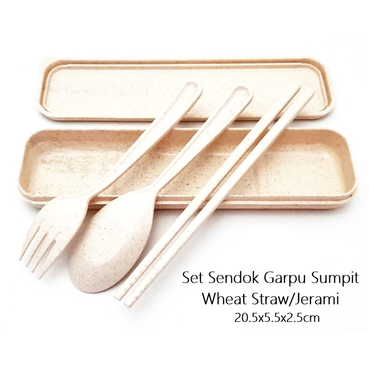 Set Sendok Garpu Sumpit Jerami/Wheat Straw/Mai Xiang