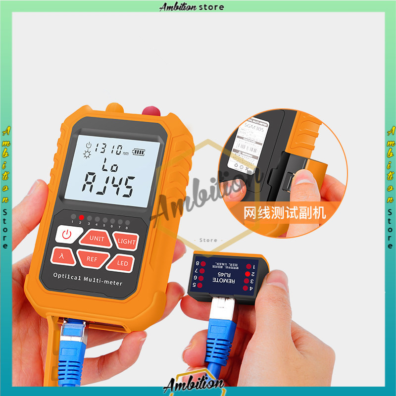 [BISA COD] Optical Power Meter 3 In 1 Plus VFL 5MW Lengkap Dengan Lan Tester NB OPM VFL lan tester