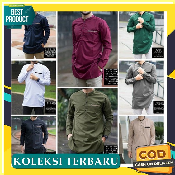 Baju Kokoh Pria Dewasa Koko Orang Tua Lengan Pendek Original Putih Polos Keren Kurta Premium Sholat 