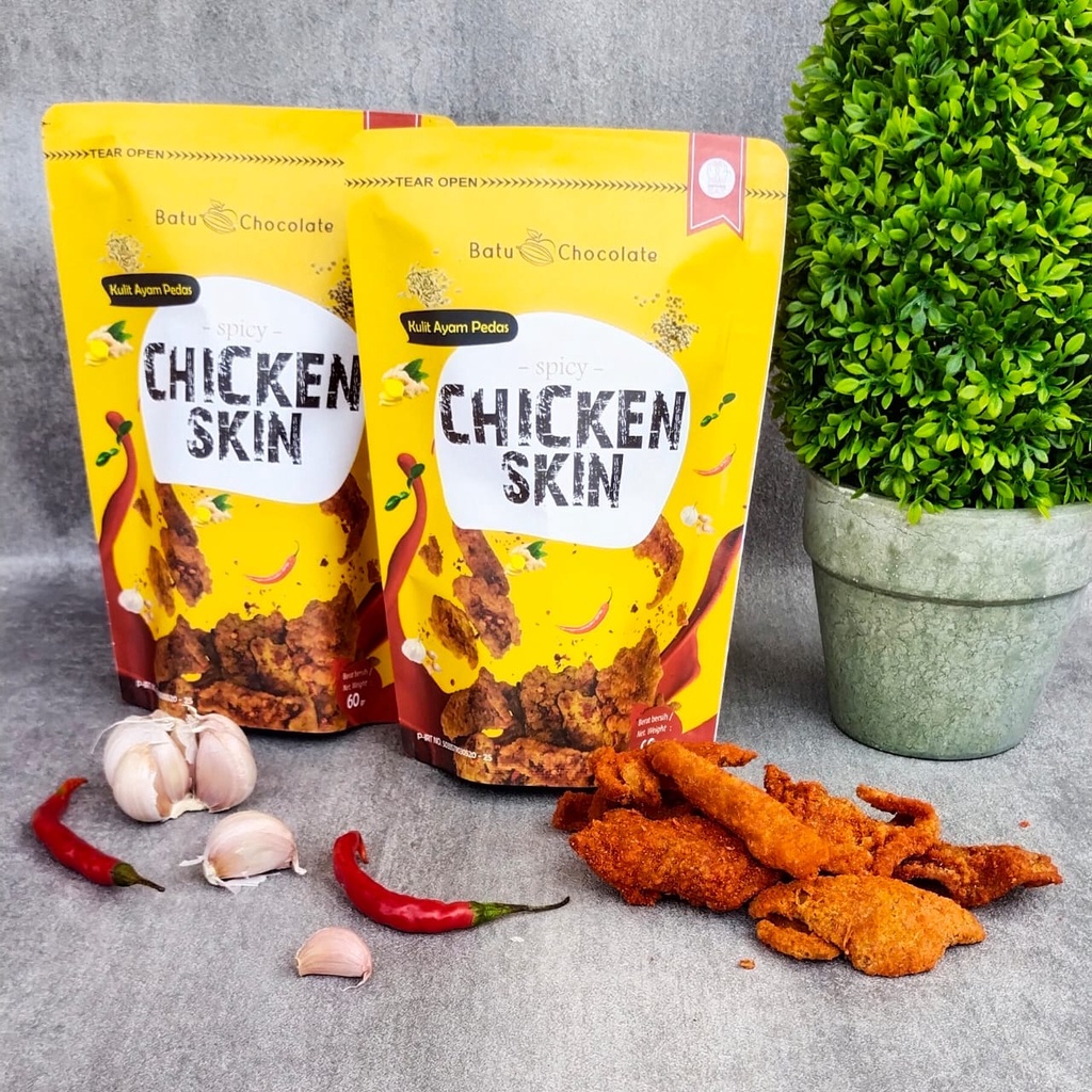 One Mandiri Sukses - Chicken Skin ~ Keripik Kulit Ayam ~ Oleh Oleh Khas Malang ~ Camilan enak ~ Camilan Pedas