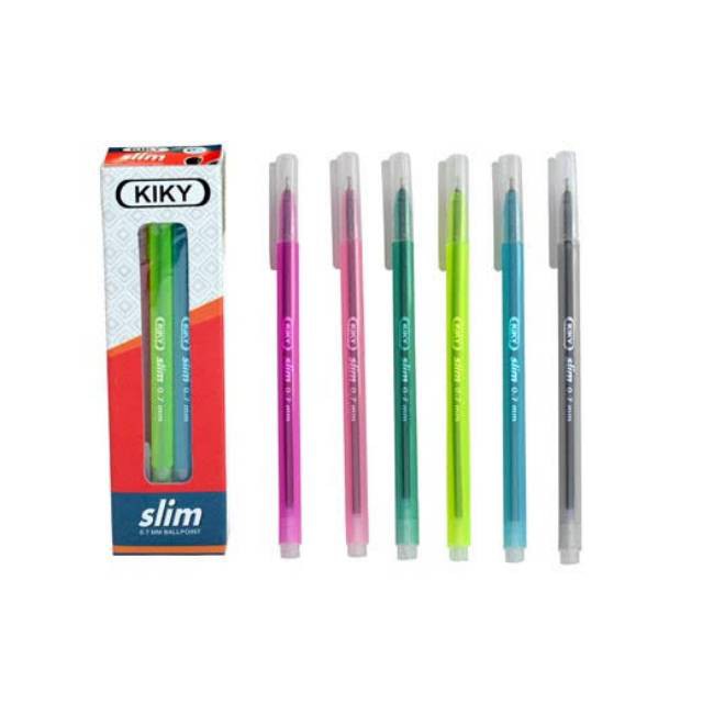 pen kiky slim lusinan perlusin pulpen hitam lusin 12 pcs perbox