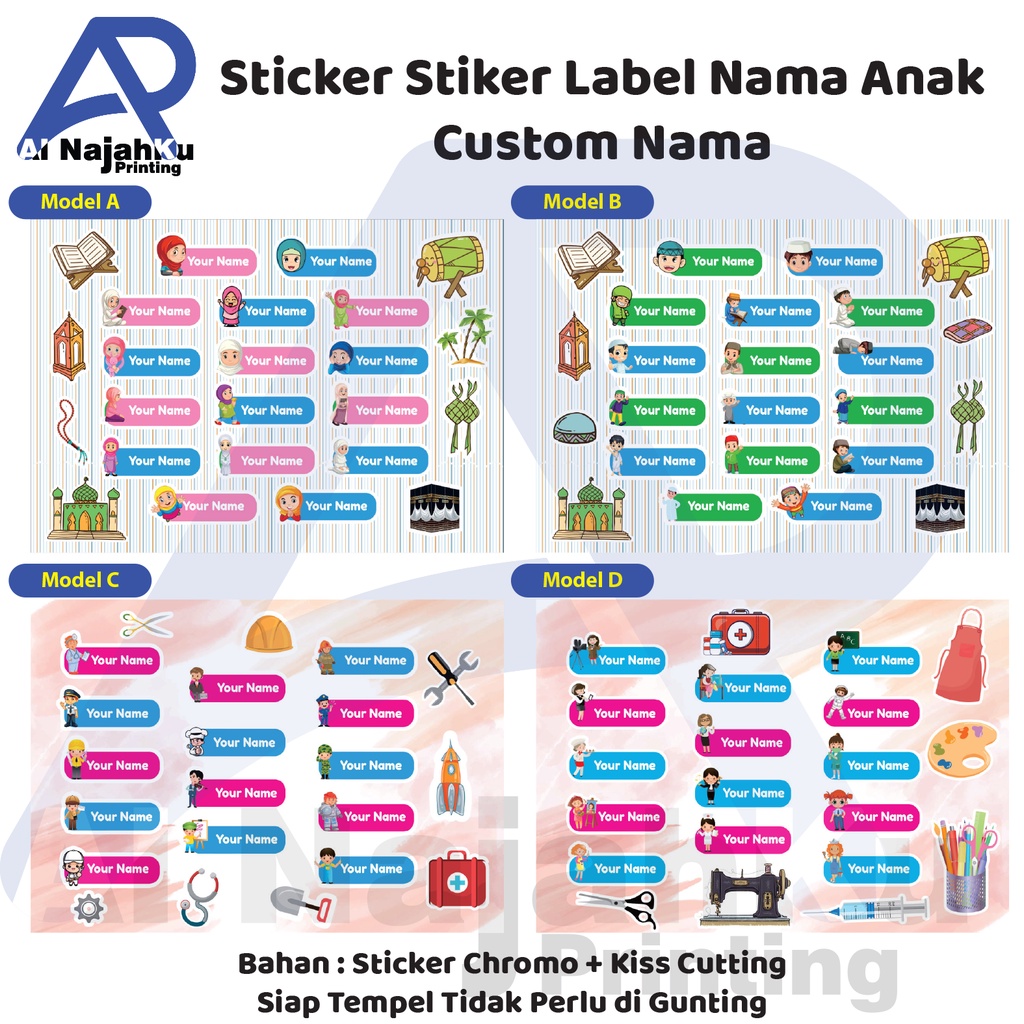 

Cetak Sticker Stiker Label Nama Anak Custom Nama Karakter Ukuran A5