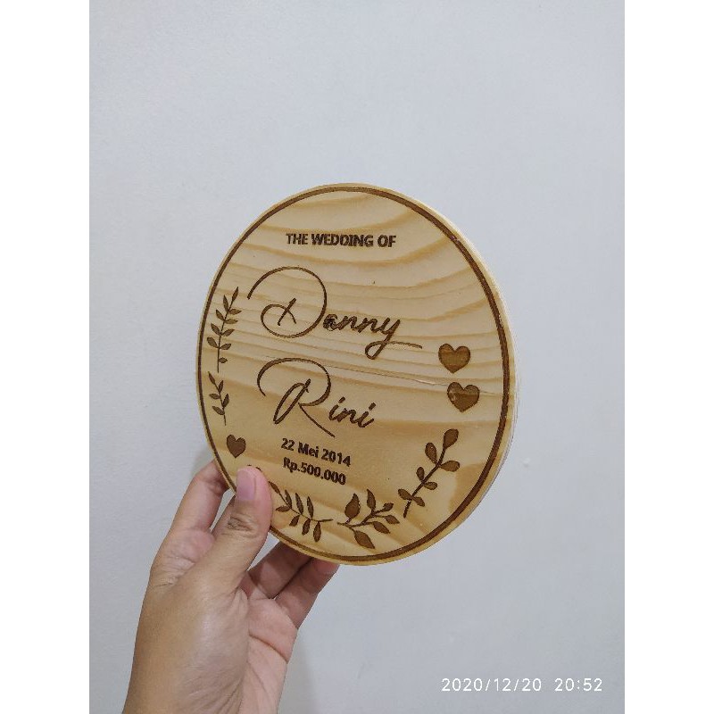 Grafir Nama Mahar Kayu Bulat Diameter 15cm