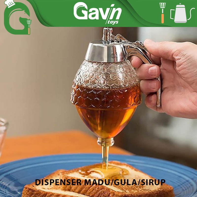Honey Dispenser Jar Botol Madu Gula Sirup Unik Crystal Syrup Container