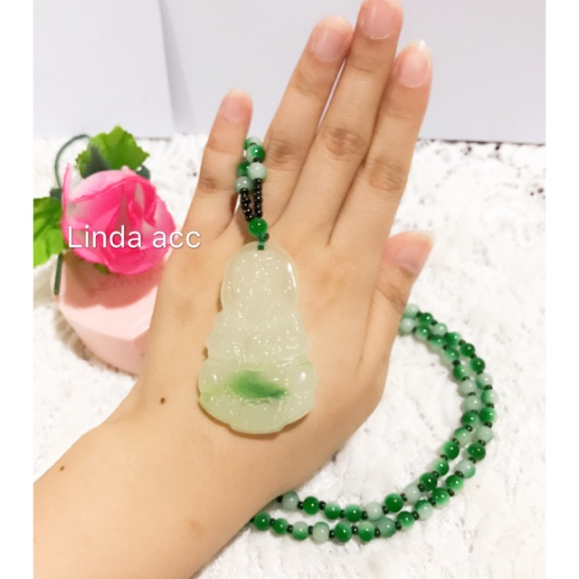 kalung dewi dan budha giok asli