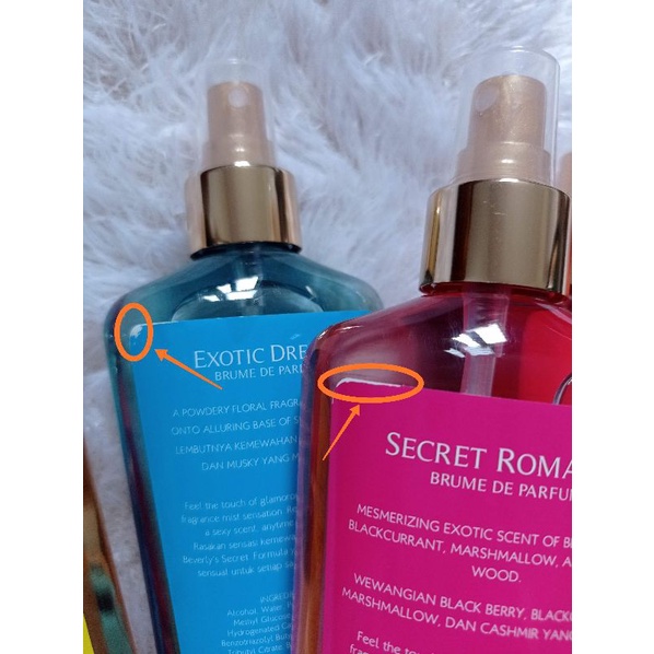 100% ORIGINAL BEVERLY'S SECRET BODY MIST 250ml