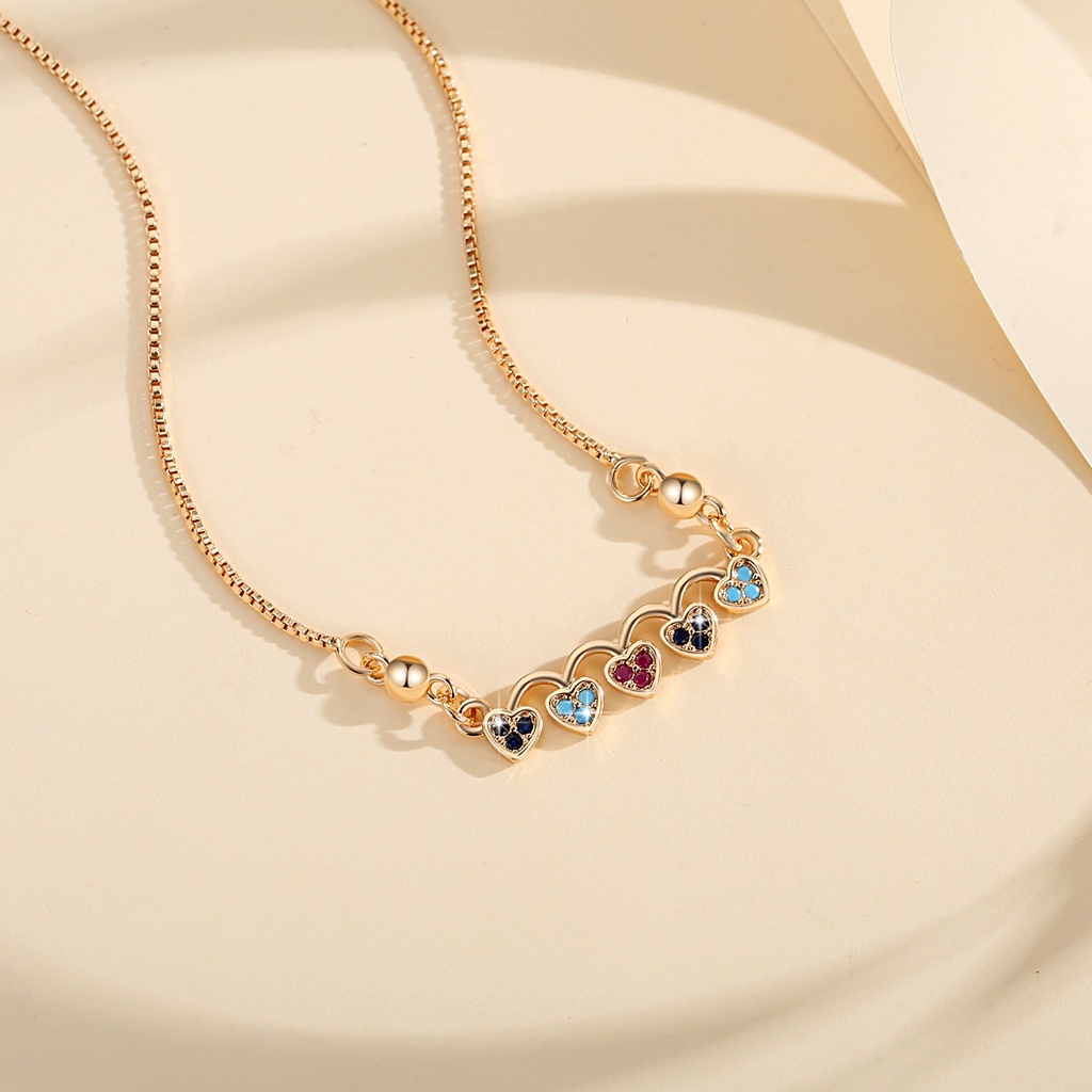 Y641 [COD✔] Kalung Berlian Baja Titanium Emas Kristal Perhiasan Fashion Wanita Perhiasan Kalung