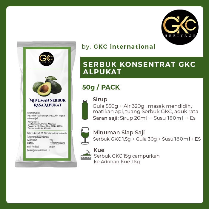 

Bubuk Sirup GKC "Rasa Alpukat" 50g