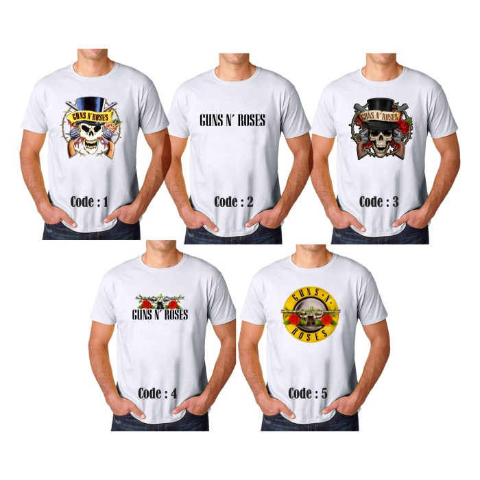 Baju Kaos Guns N Roses - PROMO - Putih, S