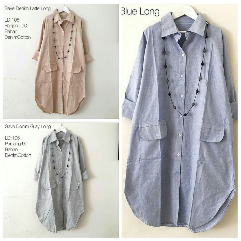 Baju Murah Wanita Muslim Save Denim Atasan Blouse