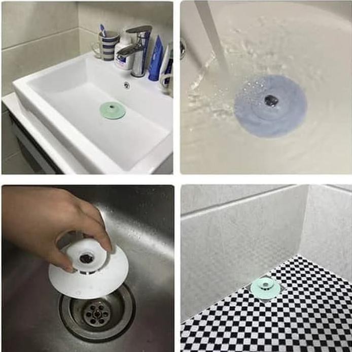 AVUR 2 IN 1 FLEXIBLE DRAIN STOPPER SINK STRAINER PLUG TUTUP SARINGAN
