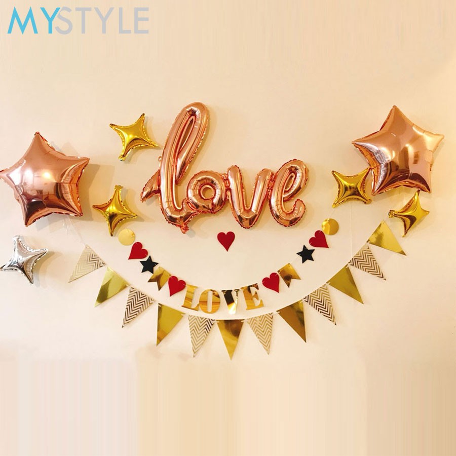 BALON FOIL LOVE SAMBUNG KECIL BALON FOIL MURAH BALON FOIL PESTA