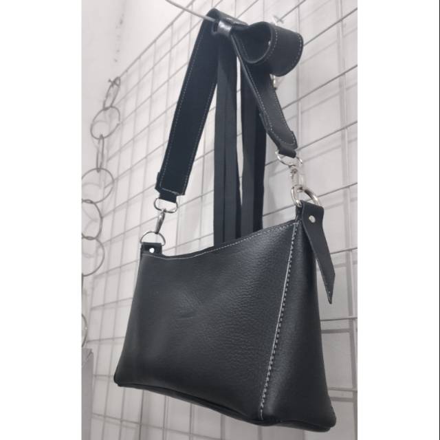 Tas kulit asli Retro wanita texture kulit bam jeruk