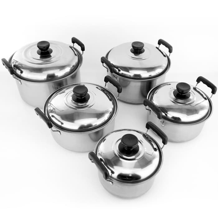 Panci Stainless Kualitas Bagus High Pots Panci Set High Grade Stainless Steel 5 In 1 Ugo Shopee Indonesia