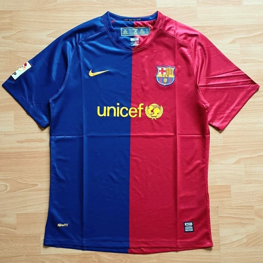 Jersey FC Barcelona 2008-2009 Retro Klasik Baju Bola Spain Spanyol GO Barca Blaugrana Classic
