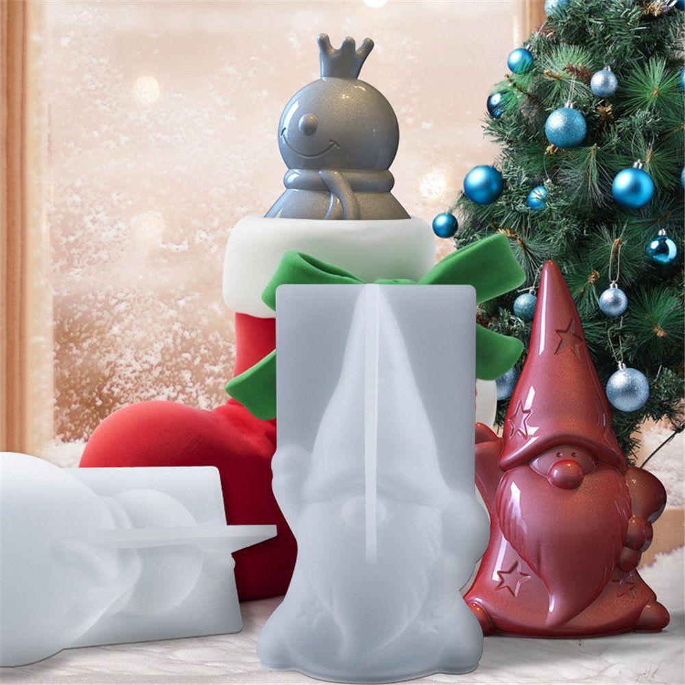 Solighter Cetakan Resin Alat Membuat Perhiasan Santa Claus Merry Christmas Silicone Mold