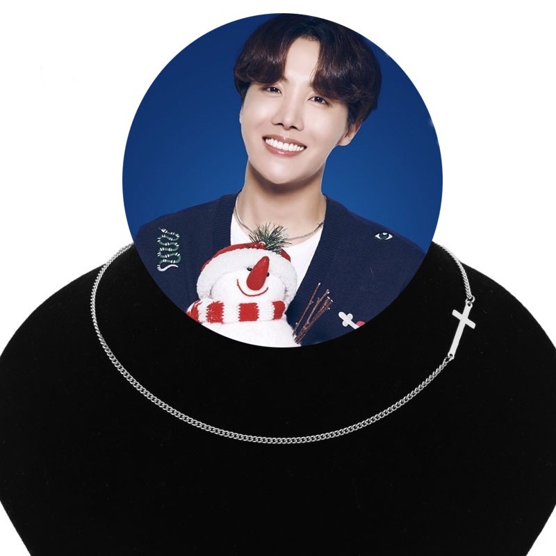 BTS Cross Necklace J-Hope Same Style Short Clavicle Chain Necklace