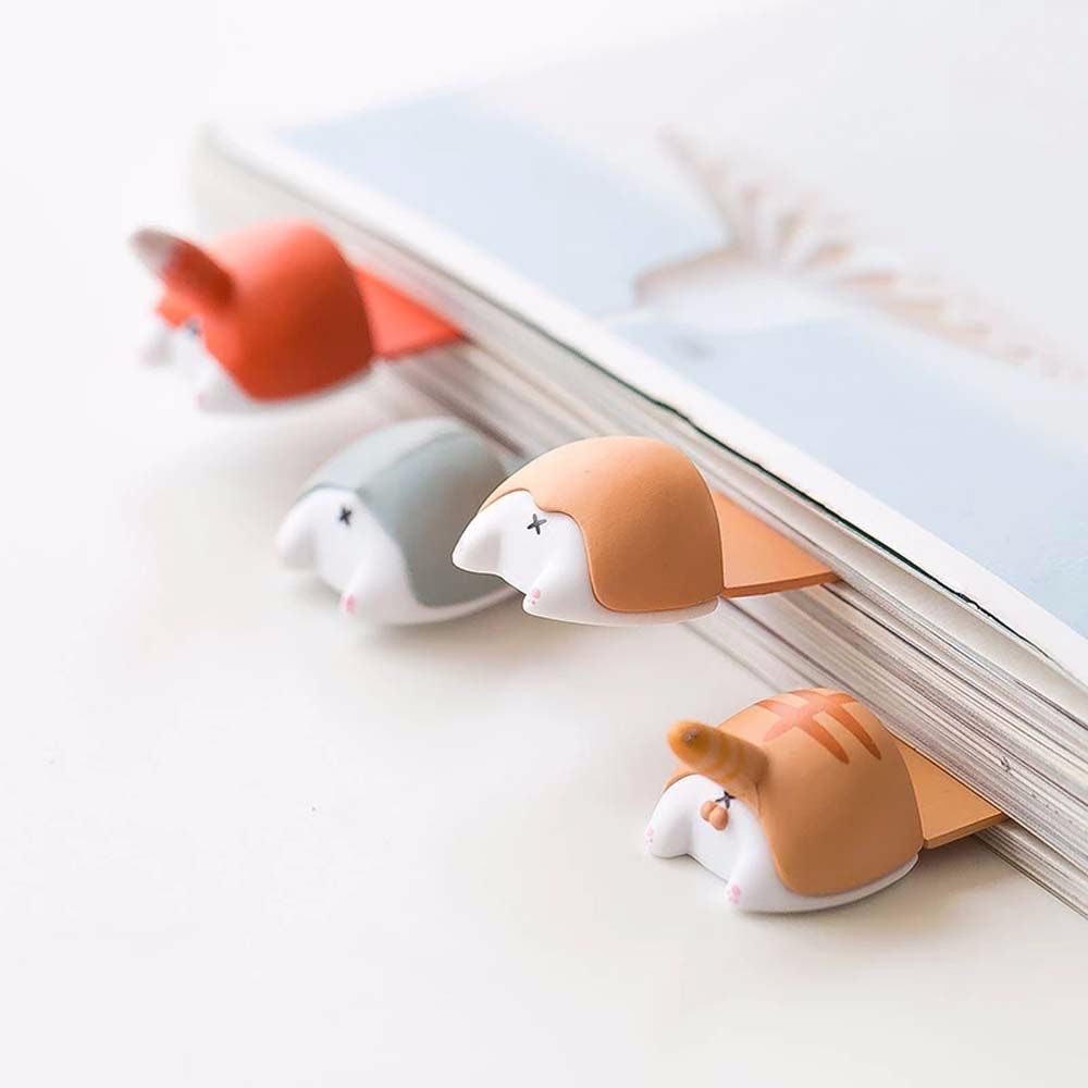 ELEGANT Creative Cartoon Cat Book Marks Novelty Office School Supplies Corgi Bookmarks Animal Book Page Holder Cartoon Stationery 3D stereo Kids Hamster Book Marks