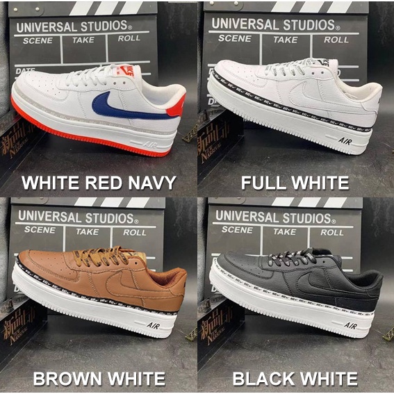 Sepatu Pria Wanita Sneakers Pria Wanita Unisex Casual Premium Import Nike Air Force 1 Swoosh