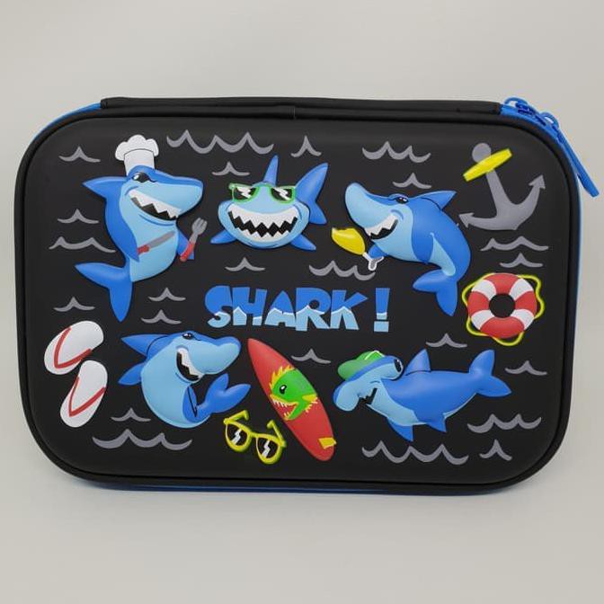 

Tempat Kotak Pensil Smiggle Hardcase Shark 3D Waterproof Pencil Case