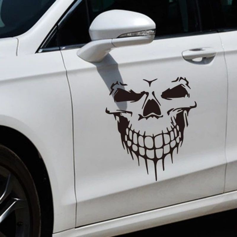 stiker body mobil Skull tengkorak cutting stiker