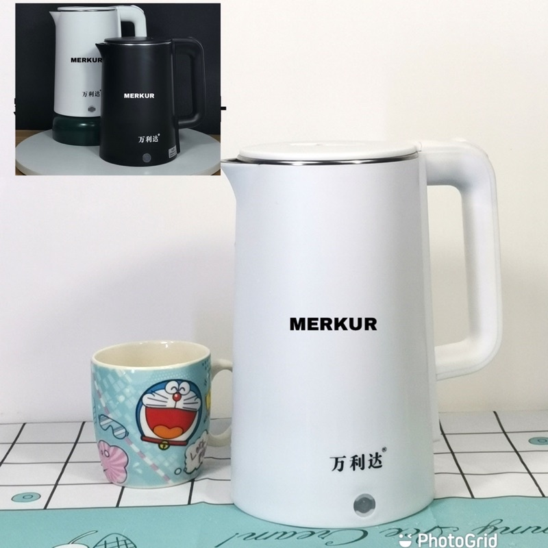 MERKUR Teko Listrik 2.3L Electric Kettle Pemanas Air Otomatis Stainless Steel