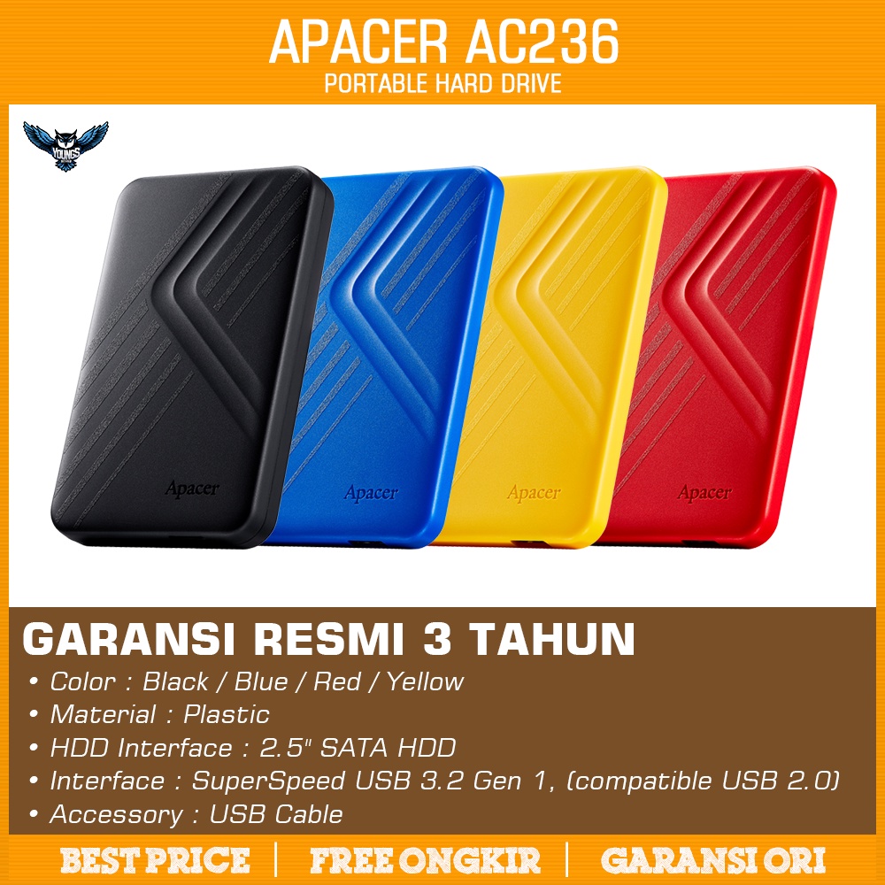 APACER AC236 2TB - USB 3.2 HDD Extrenal - Portable Harddisk Hardisk