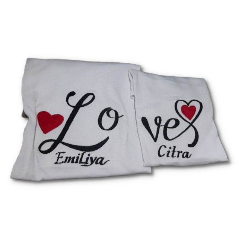 KitaKapel Kaos Nama Kaos Couple Kaos Bordir Kaos Keluarga Happy Family bahan combed 24s 30s