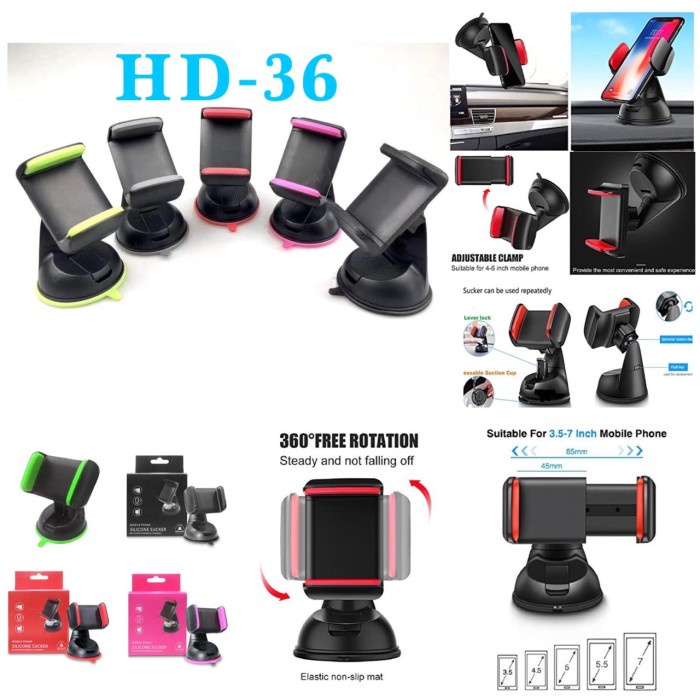 Holder Mobil Untuk Hp Jepit HD-36 - Phone Stand Holder