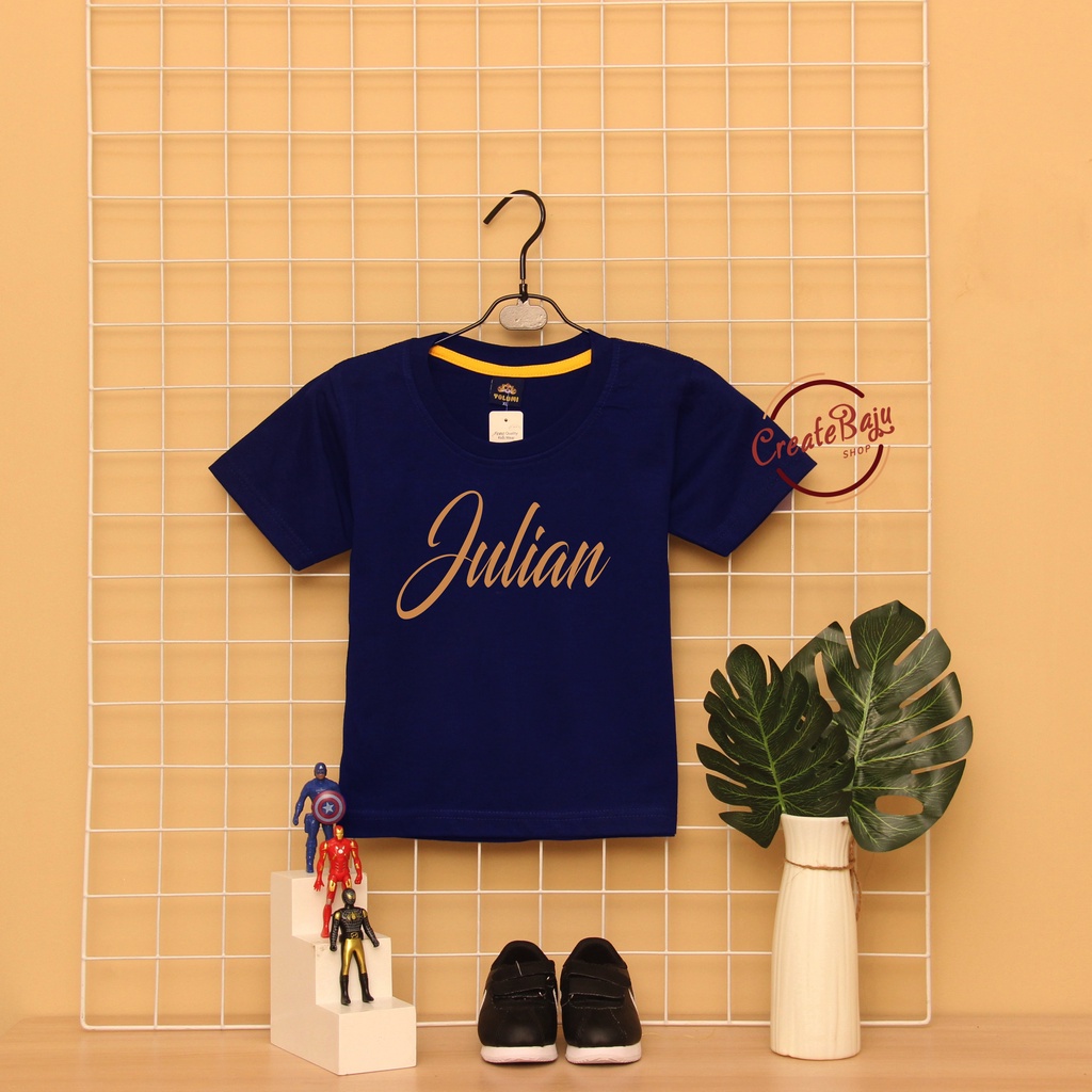 CUSTOM NAMA KAOS ANAK LAKI 1-7 TAHUN BAJU ATASAN ANAK LAKI FASHION TERMURAH BAHAN KATUN