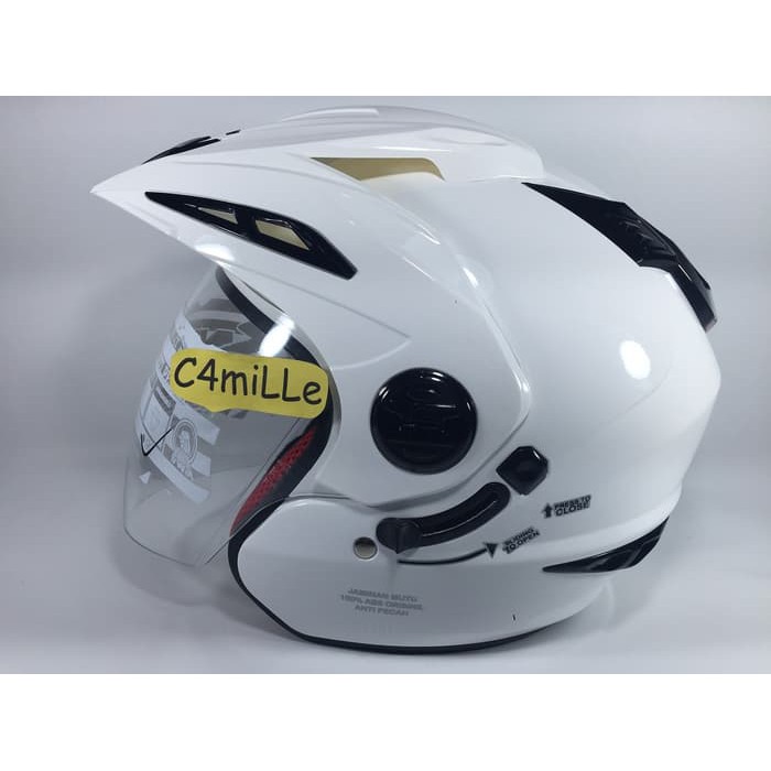 Helm RN Double Visor WHITE Model Gm New Imprezza