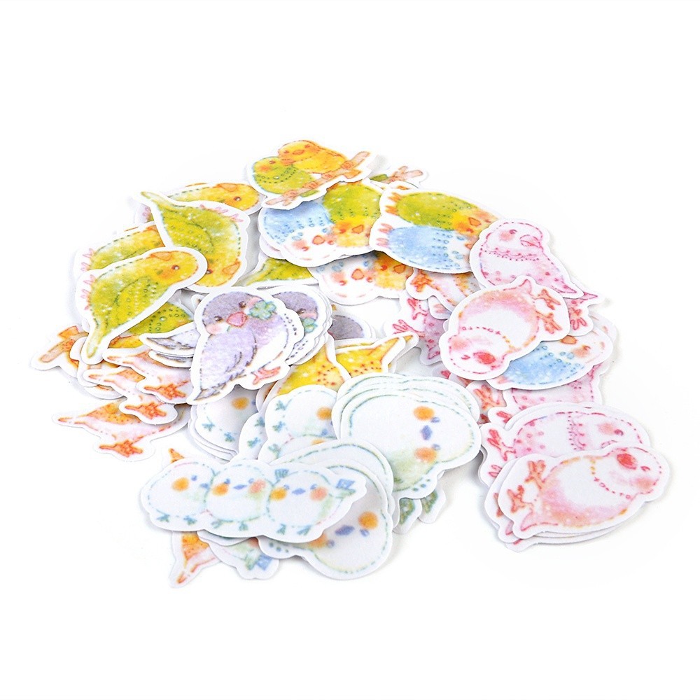 【COD Tangding】70Pcs Stiker Kertas Motif Label Lucu untuk Dekorasi Scrapbook / Album / Diary DIY