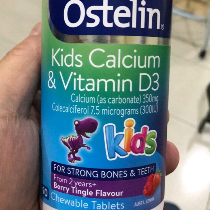 Ostelin Kids Calcium & Vit D3 90 Tablet / Kalsium Dan Vitamin D3 Anak Vit Anak -