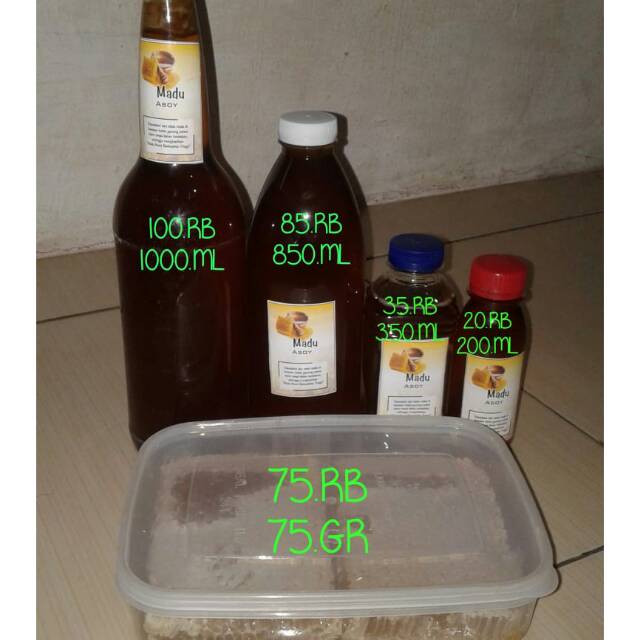 

madu asoi ( asli sobuk) bermacam varian ukuran