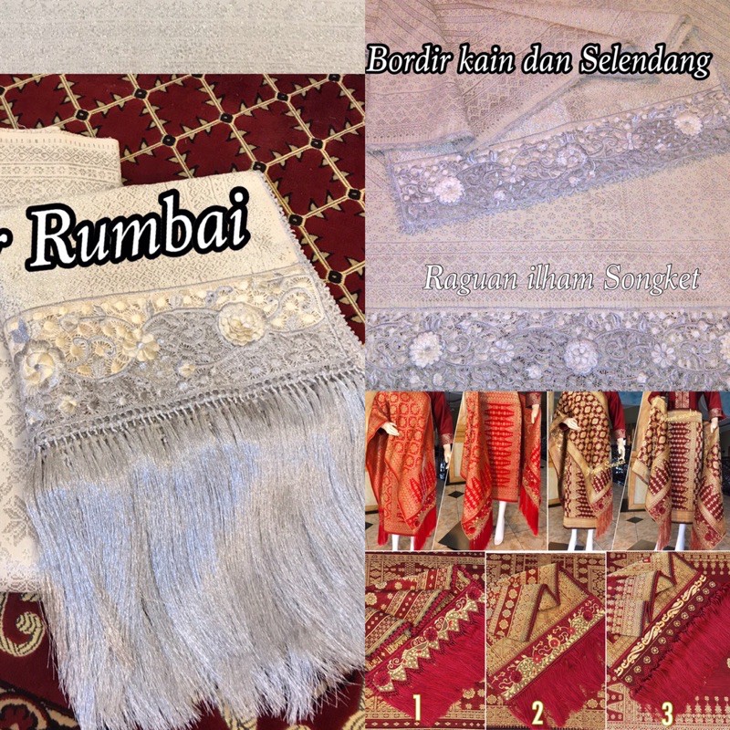 ONGKOS UPAH PASANG Bordir Kain + selendang + rumbai (HARGA BLM TERMASUK SONGKETNYA)