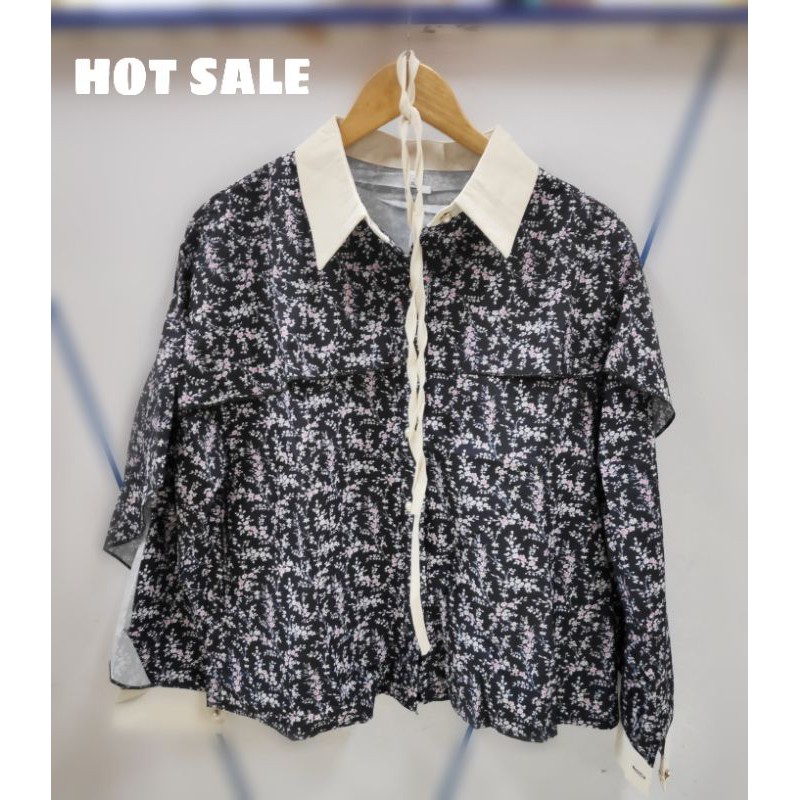 OBRAL SALE ATASAN KEMEJA WANITA MOTIF BUNGA KECIL IMPORT