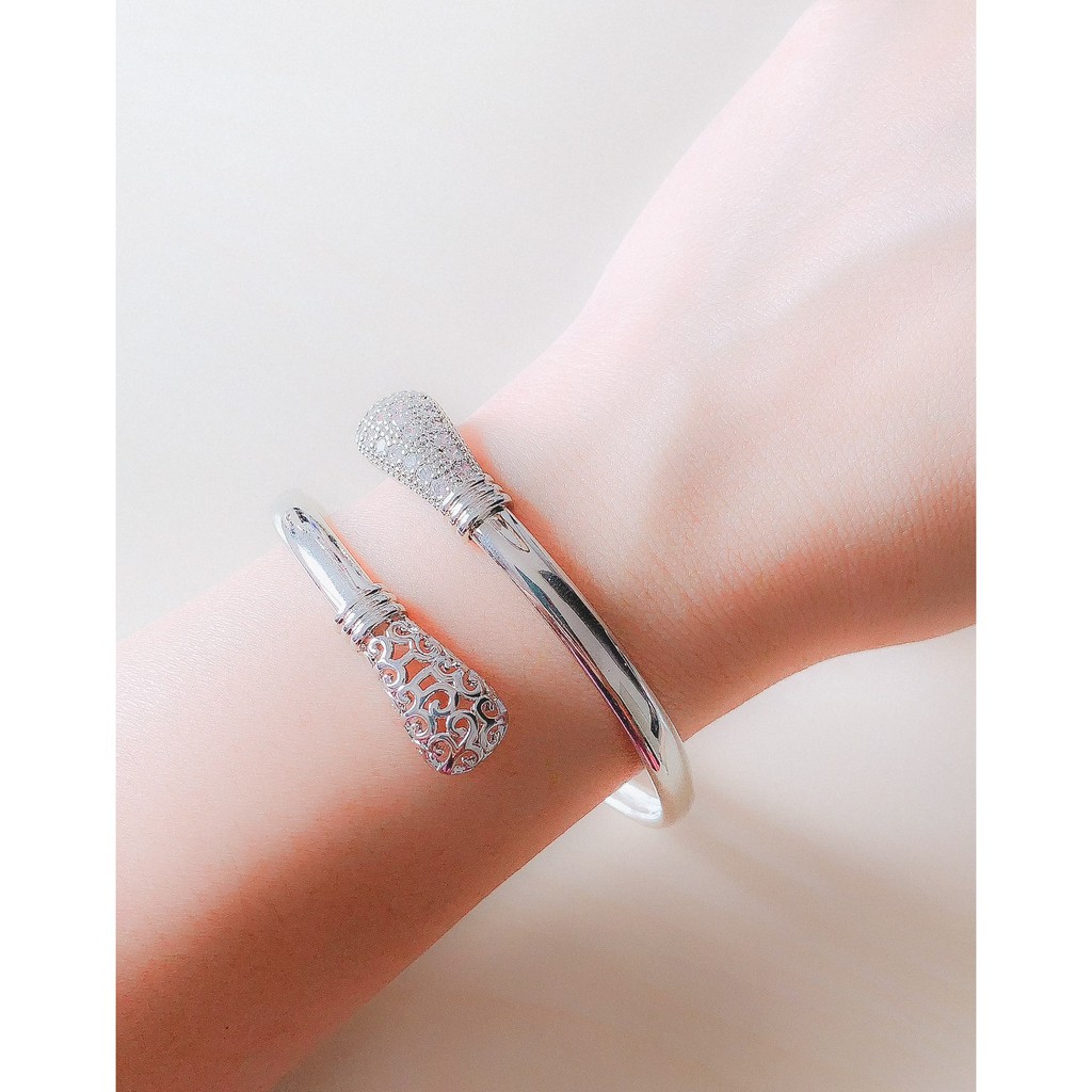 Gelang Wanita Model Oval Batik Zirconia Silver Xuping