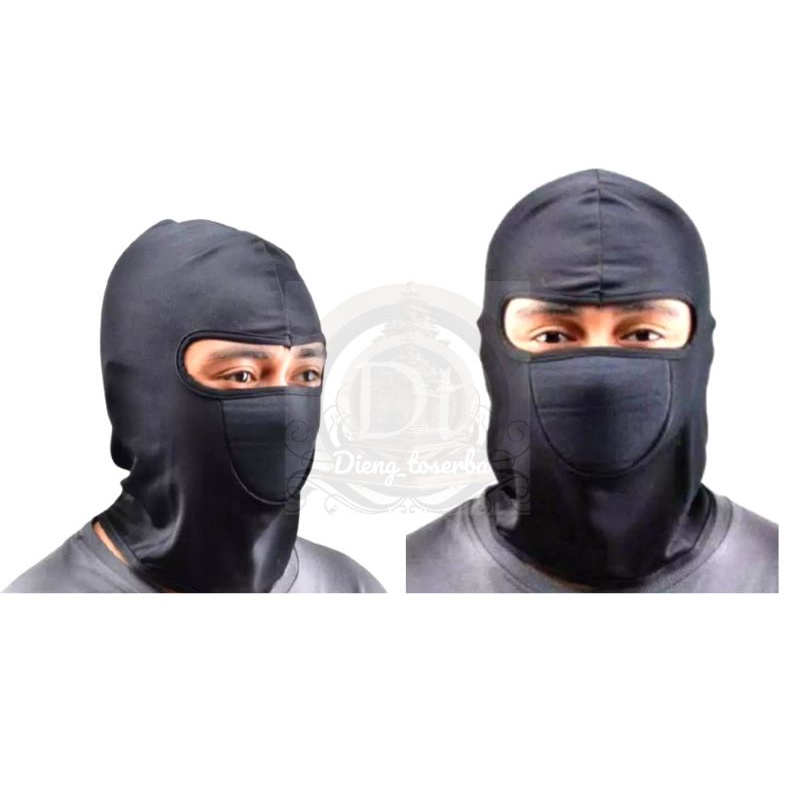 Masker Balaclava Ninja Topeng Black Hitam elastis bukan topi kupluk lapis helm sepeda motor cross