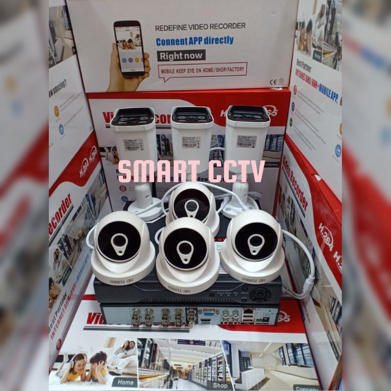 NEW PAKET CCTV 5MP 2560P 4K ULTRA HD 8 CHANNEL 7 KAMERA LENGKAP