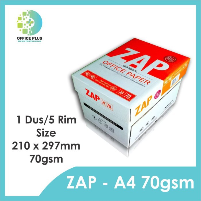 

PROMO - KERTAS HVS A4 70GR ZAP FOTOKOPI FOTOCOPY PRINT PHOTOCOPY PAPER KERTAS HVS