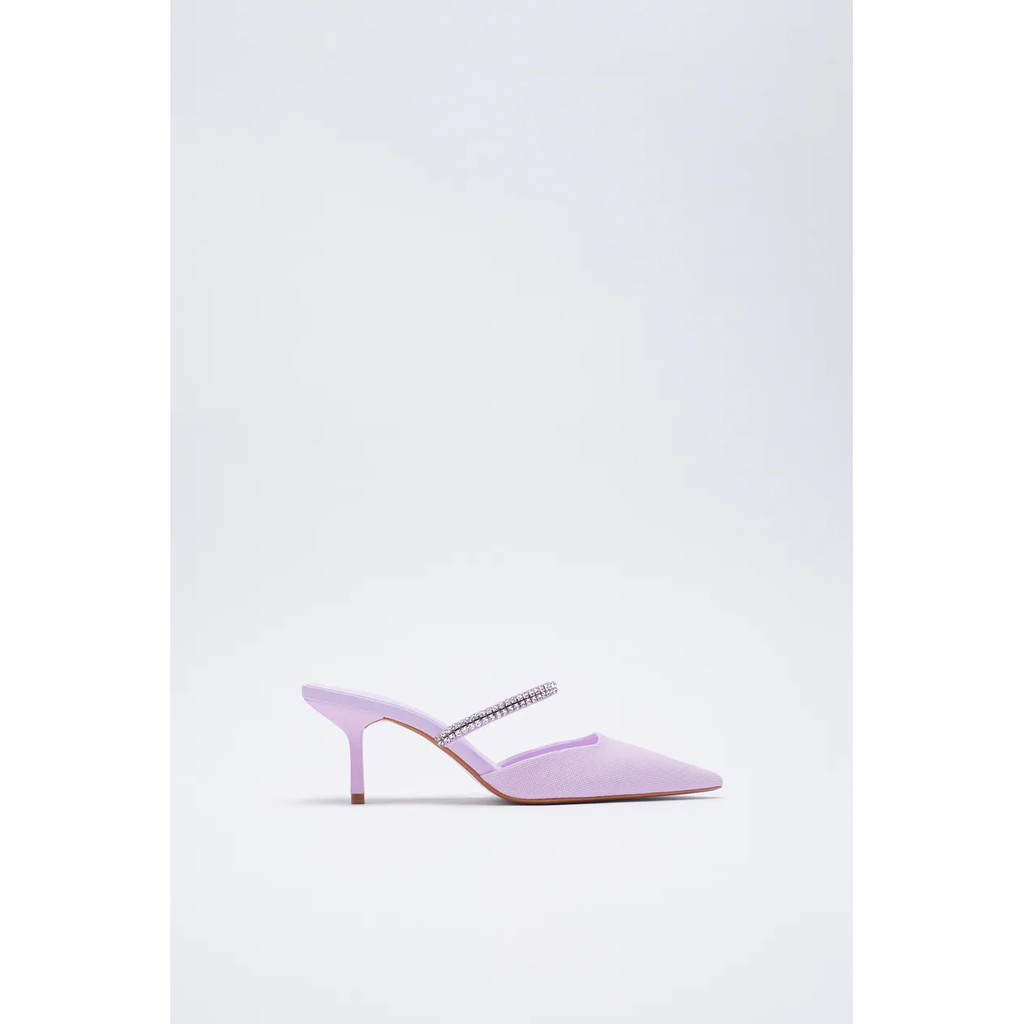 Zara Sparkly Heeled Mules High Heels Shoes 0076