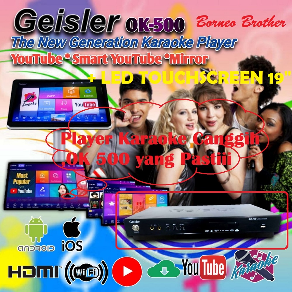 Geisler OK-500 + Led Touchscreen Geisler 19" Original Spesial Paket