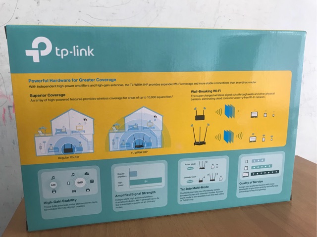 TP-LINK TL-WR941HP N450 High Power Wi-Fi Router 450Mbps at 2.4GHz 1000mw 5P 10/100M 3 9dBi antena