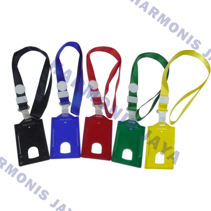 

Tali ID 2 cm Model Kancing + ID Card Holder : 1 SET