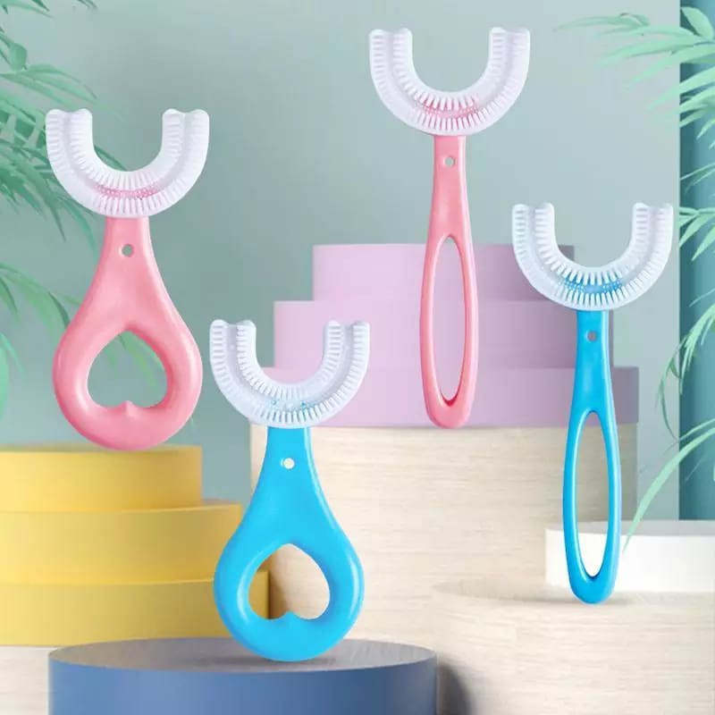 Sikat Gigi Silikon Anak Bayi Bentuk U 360° dan Pasta Gigi Mousee//Toothbrush Baby Silicon Type U Nipple Grade Silicone TERLARISS