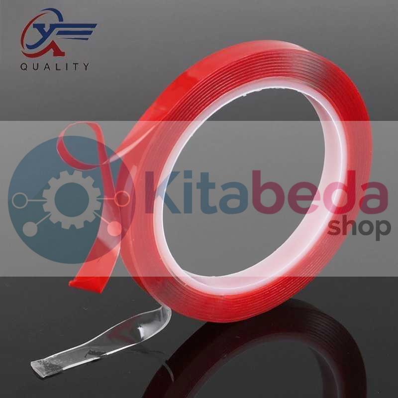 

Selotip Double Sided Tape Transparent Acrylic 8mm x 3M KB3199 [Merah]