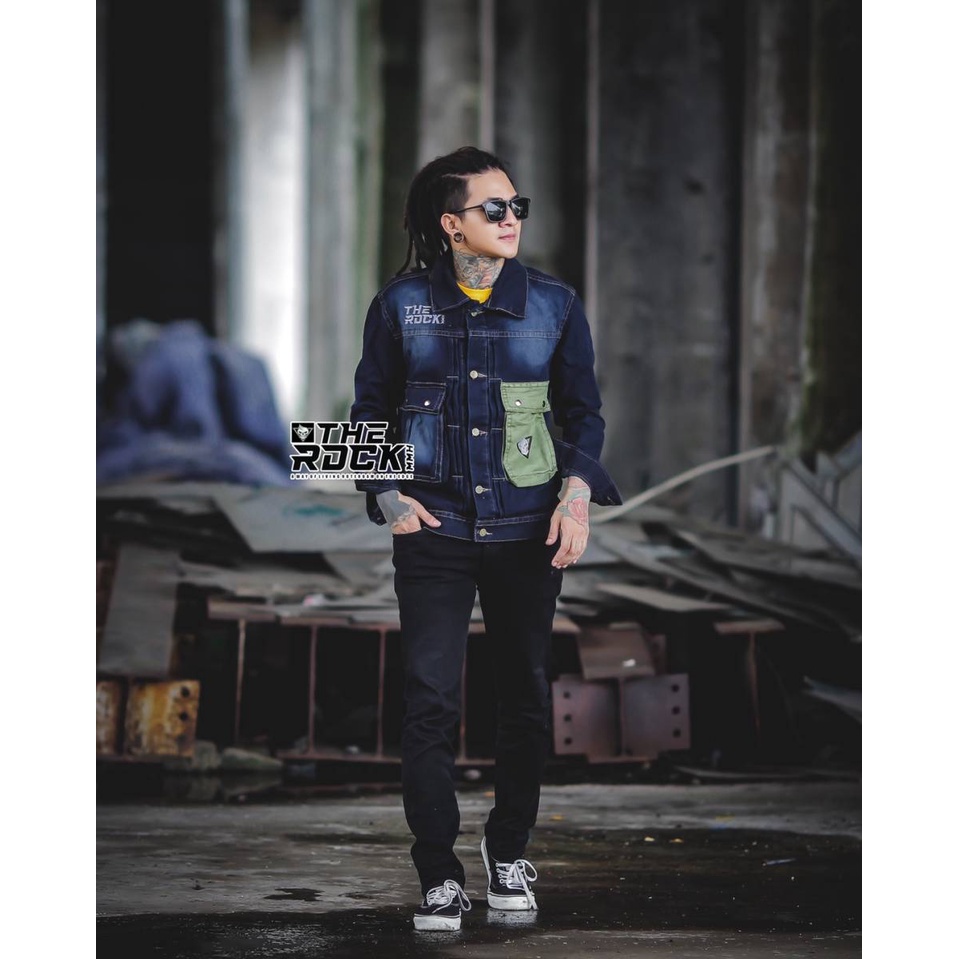 Jaket Jeans Vintage - Jaket Denim - Color Stroke - Jaket Denim Pria - Jaket Levis - Jaket Jeans